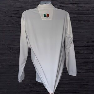 SanSoleil Men’s Med UV50+Long-Sleeve Polo with Nautical Emblem-Irish Flag Detail